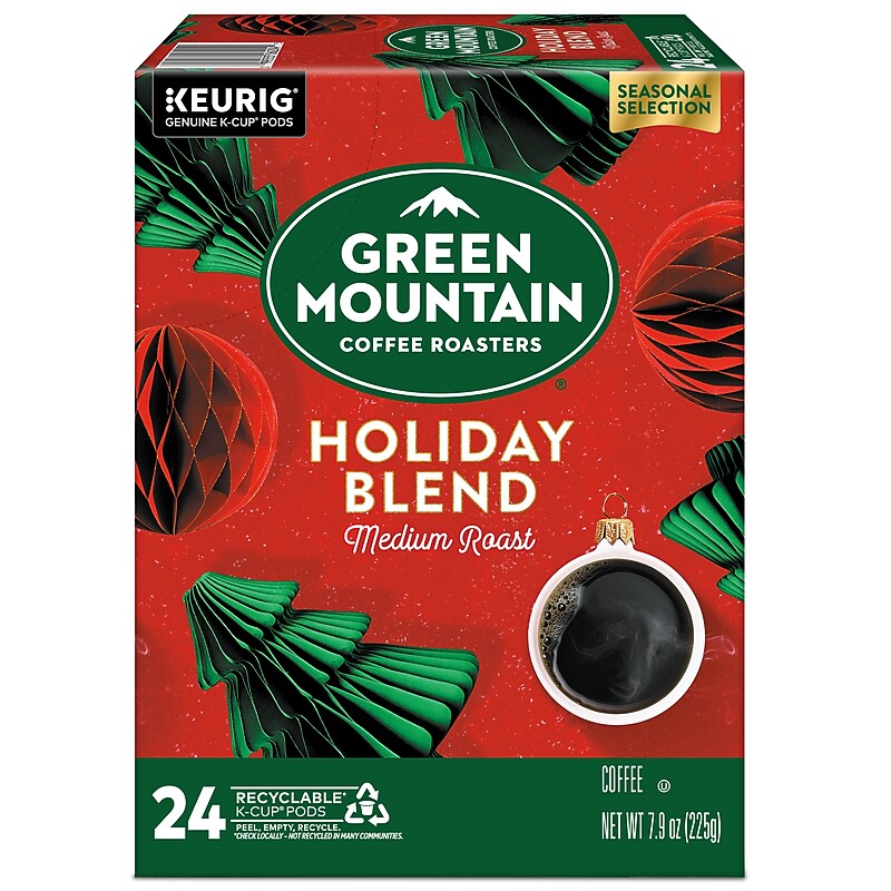 Green Mountain Holiday Blend Coffee Keurig K-Cup Pods, Medium Roast, 24/Box (5000373747) image 1