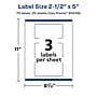 Avery Laser/Inkjet Rectangle Multipurpose Labels, 2-1/2" x 5", Clear, 75/Pack (94246)~#|#~F6931E72-CA7B-4FE3-96F3A29BB011D3A9_sc7