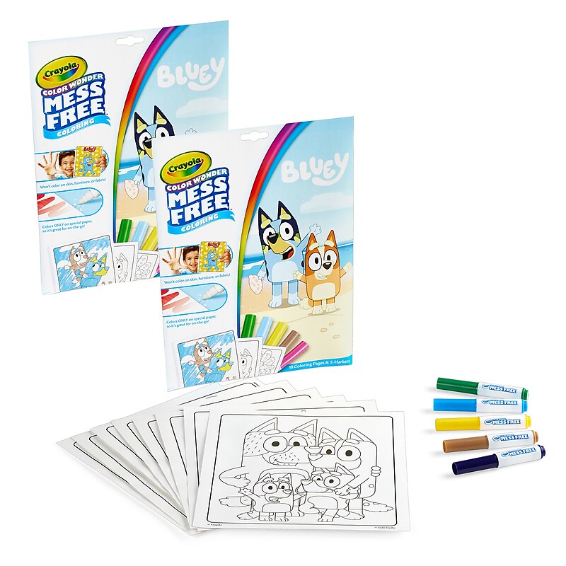 Crayola Color Wonder: Bluey Coloring Book, 18 Pages, 2 Sets/Bundle (BIN752805-2) image 1