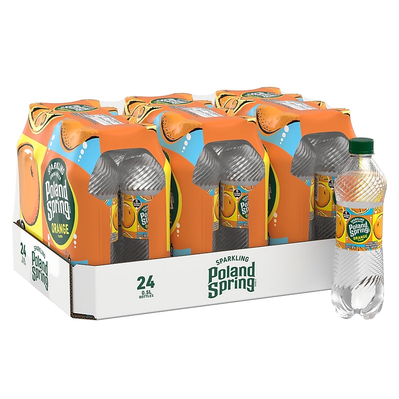 Poland Spring Orange Flavored Sparkling Water, 16.9 oz., 24/Carton (12349571/122060) image 1