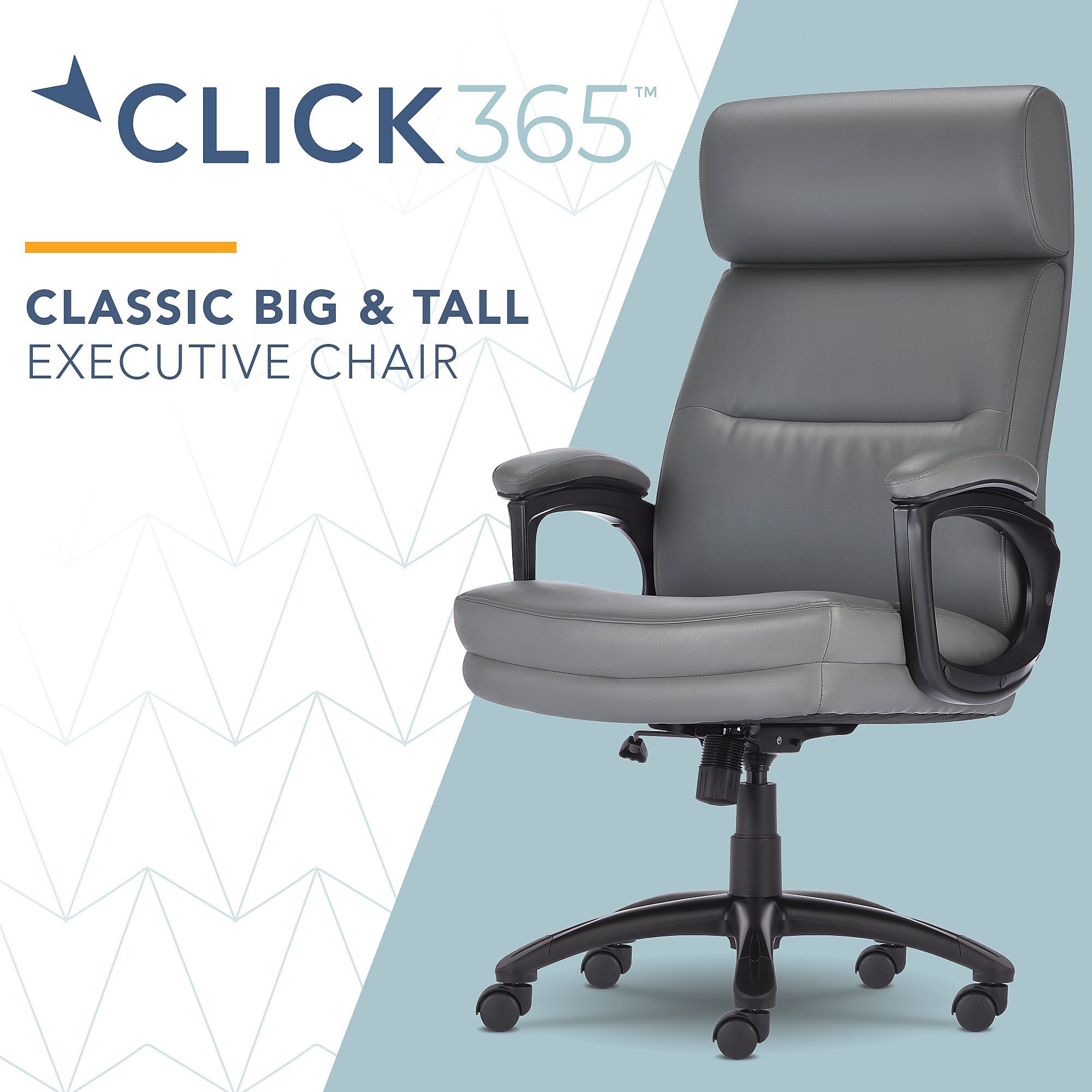 Click365 Classic Ergonomic Bonded Leather Executive Big & Tall Chair, 350 lb. Capacity, Gray (CCHR10023D) Sansujyuku sansujyuku.com