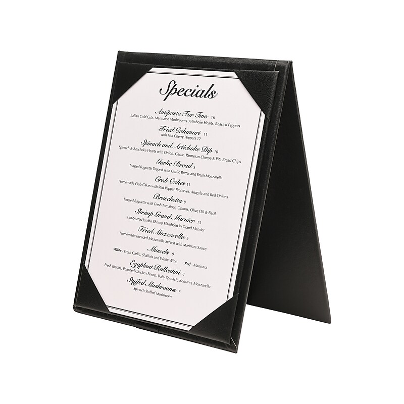 Excello Global Products Menu Holder, 5" x 7", Black (SPLS-MENU-5X7A) image 1