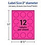 Avery Laser/Inkjet Round Multipurpose Labels, 2" Dia., Neon Magenta, 240/Pack (94501)~#|#~F6A6839B-51A6-4236-9C0D44FF8A97AC89_sc7