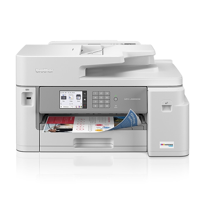 Brother INKvestment Tank MFC-J5855DW Wireless Color Inkjet Printer, All-In-One Supertank, Print, Scan, Copy, Fax | Staples Brother INKvestment Tank MFC-J5855DW Wireless Color Inkjet Printer, All-In-One Supertank, Print, Scan, Copy, Fax | Staples