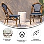 Flash Furniture Bordeaux Contemporary Aluminum and PE Rattan Bistro Stacking Chair, Navy/White/Natural (SDA6421NVYWHNAT)~#|#~F6AC840E-75B7-41F5-878A46802720B454_sc7