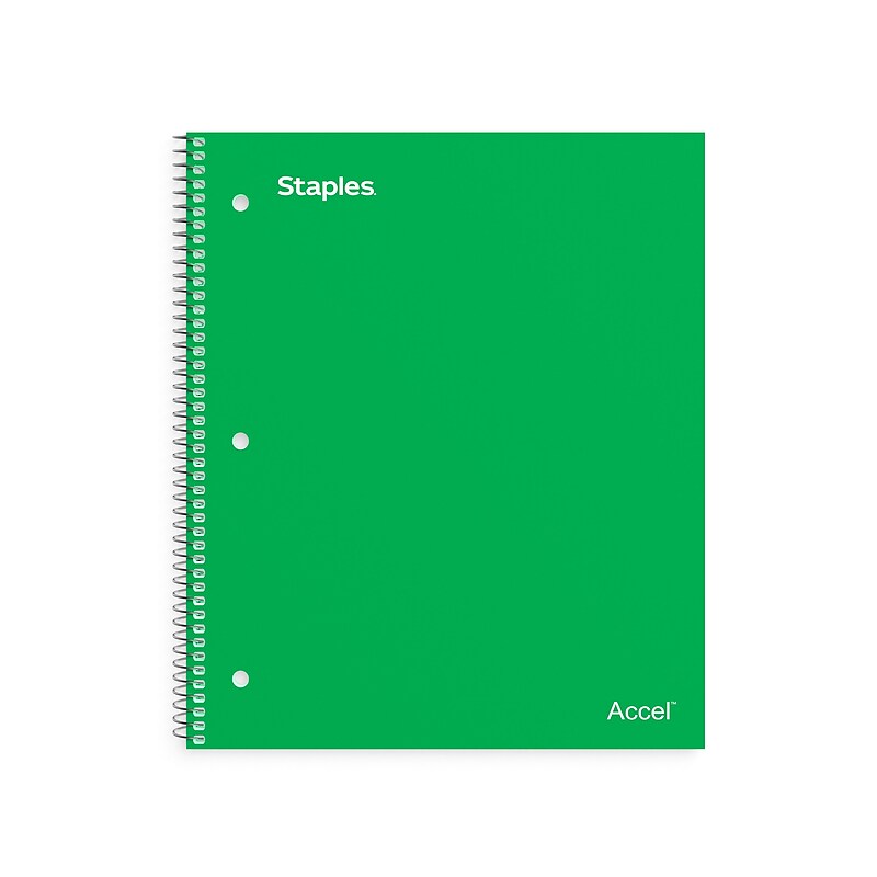 Staples® Premium 1-Subject Subject Notebooks, 8.5" x 11", College Ruled, 100 Sheets, Green, 12/Carton (ST51451CT) image 1