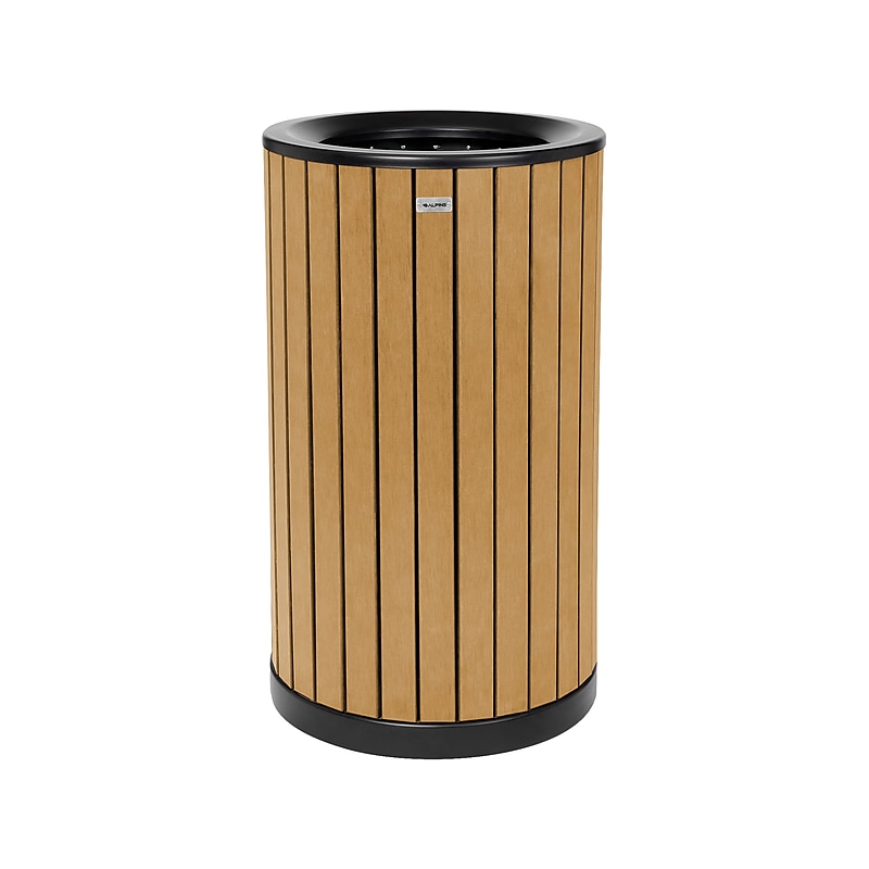 Alpine Industries Steel Outdoor Trash Can with Open Lid, 32 Gallon, Cedar (ALP4400-01-CD) image 1