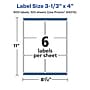 Avery Laser/Inkjet Rectangle Multipurpose Labels, 3.33" x 4", White, 600 Labels/Box  (94215)~#|#~F6B2A1E3-A1AE-4576-8ACAE3E63A5D3D38_sc7