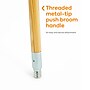 Coastwide Professional™ 60" Wood Push Broom Handle, Threaded Metal Tip (CW57741)~#|#~F6B9CFDA-2DDA-449E-810A9C90F500A9E0_sc7
