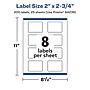 Avery Laser/Inkjet Multipurpose Labels, 2.75" x ", Glossy Clear, 200/Pack (94236)~#|#~F6BEE0EB-8F13-4787-824EF35CAC5A5C5D_sc7