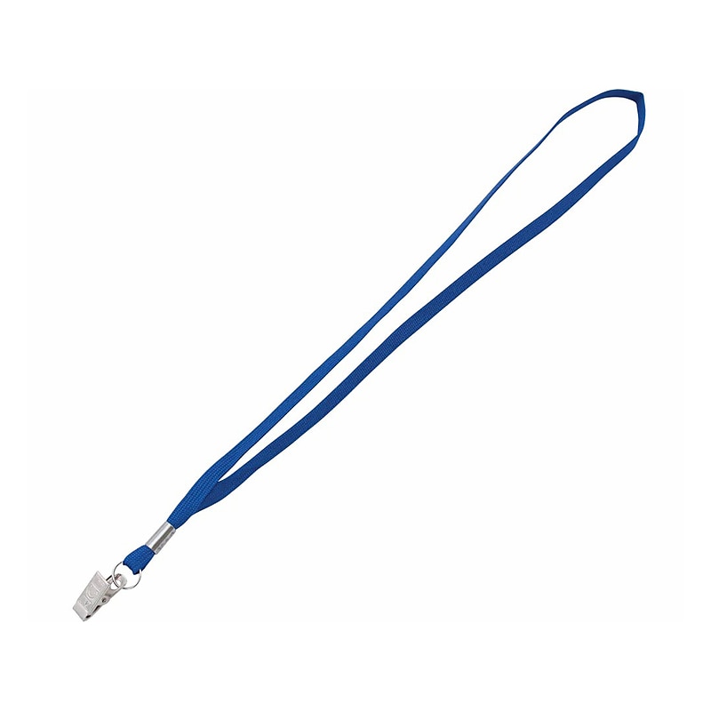 Advantus Metal Flat Clip Lanyard, Blue, 100/Box (97127) image 1