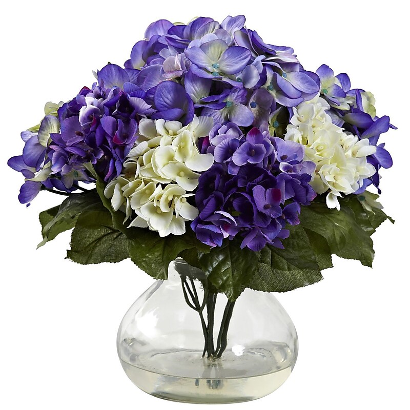 Nearly Natural 1364-BP Mixed Hydrangea Blue & Purple, 11 x 12-inch image 1