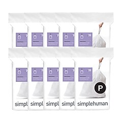 simplehuman Code P 13-16 Gallon Trash Bag, 50% PCR, 23.6