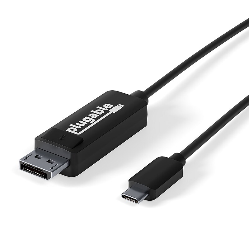 Plugable USBC-DP 6' USB 3.1 Type C to DisplayPort Audio/Video Cable, Black image 1