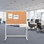 Excello Global Products Double Sided Magnetic Mobile Whiteboard Corkboard Combo, White Frame, 48" x 32"~#|#~F6CF7369-F314-419B-AE0698A0B5ADB2E3_sc7