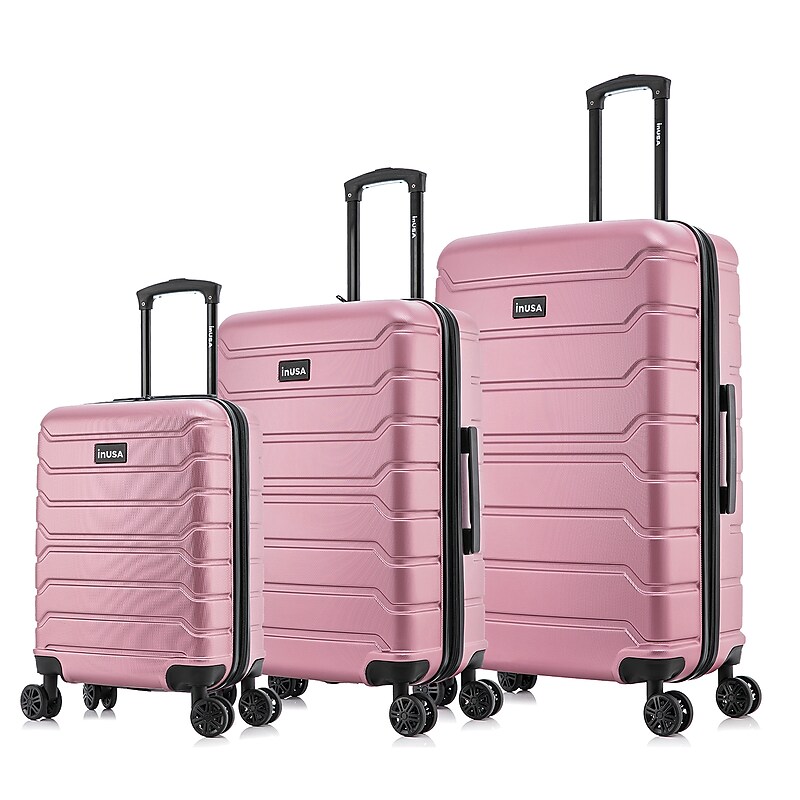 InUSA Trend 3-Piece Hardside Spinner Luggage Set, Rose Gold (IUTRESML-ROS) image 1