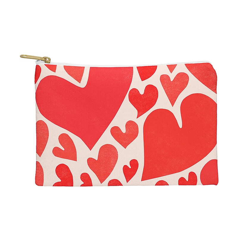 DENY Designs Revive Hearts 12" Polyester Travel Pouch, Water Resistant, Multicolored (89152-WPOFMD) image 1