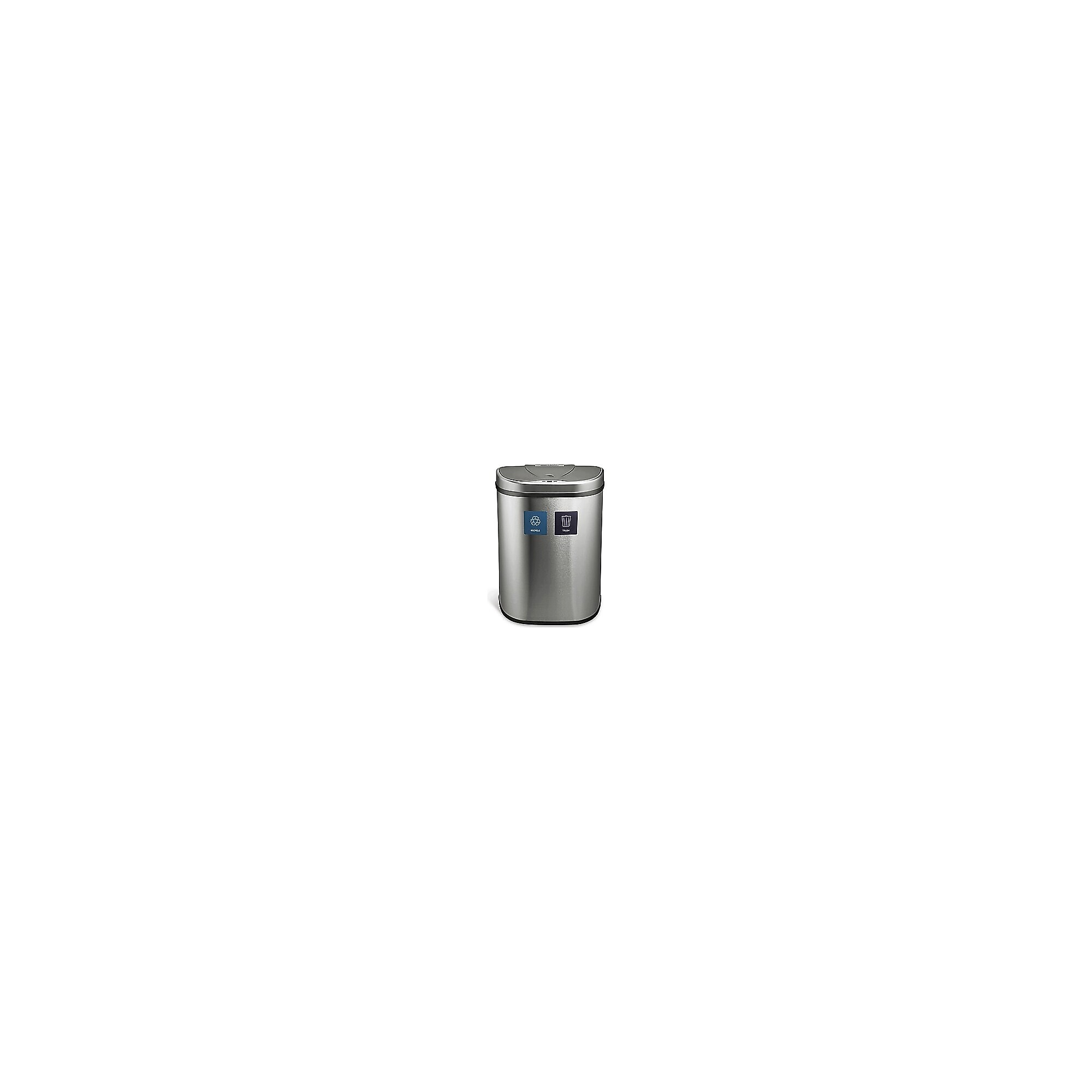 Nine Stars Stainless Steel Dual-Compartment Motion Sensor Trash Can, 18.5-Gallon, Silver (DZT-70-R3) Sansujyuku sansujyuku.com