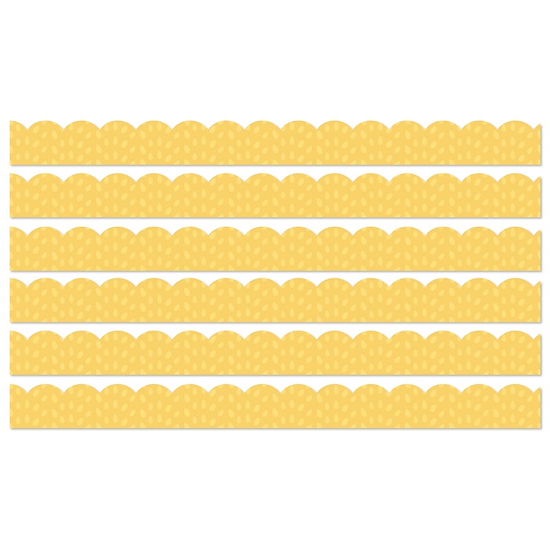 Carson Dellosa Education Grow Together Scalloped Borders, 3"x 3', Yellow with Painted Dots, 6/Bundle (CD-108490-6) image 1