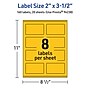 Avery Laser/Inkjet Rectangle Multipurpose Labels, 2" x 3.5", Bright Yellow, 160/Pack (94238)~#|#~F6DD78EA-0312-4007-8FFF496851FA86B2_sc7