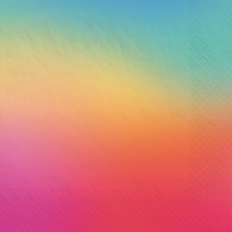 Party City Rainbow Ombre Lunch Napkin, 2-Ply, Multicolor, 16/Pack (AM510067-ST) image 1