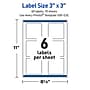 Avery Square Laser/Inkjet Multipurpose Labels, 3" x 3", White, 60/Pack (19479371074)~#|#~F6E96934-D6F1-4F97-AEFC92FF80D65ED1_sc7