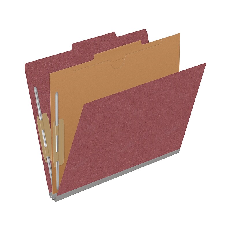 Medical Arts Press Pressboard Classification Folder, 1-Divider, 2" Expansion, Letter Size, Red, 10/Box (DV-T42-14-3ARD-PKT) image 1