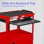 Luxor LEADER 3-Shelf Adjustable Media Utility Cart with Pullout Tray and Locking Cabinet, Red (AVJ42KBC-RD)~#|#~F6EDAD70-7CD3-4649-B978DEB9D8AB1087_sc7
