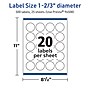 Avery TrueBlock Laser/Inkjet Circle Multipurpose Labels, 1-2/3" Dia., White, 500/Pack (94508)~#|#~F6EF120F-37DA-4D8C-A47E0F9E0F285C7E_sc7