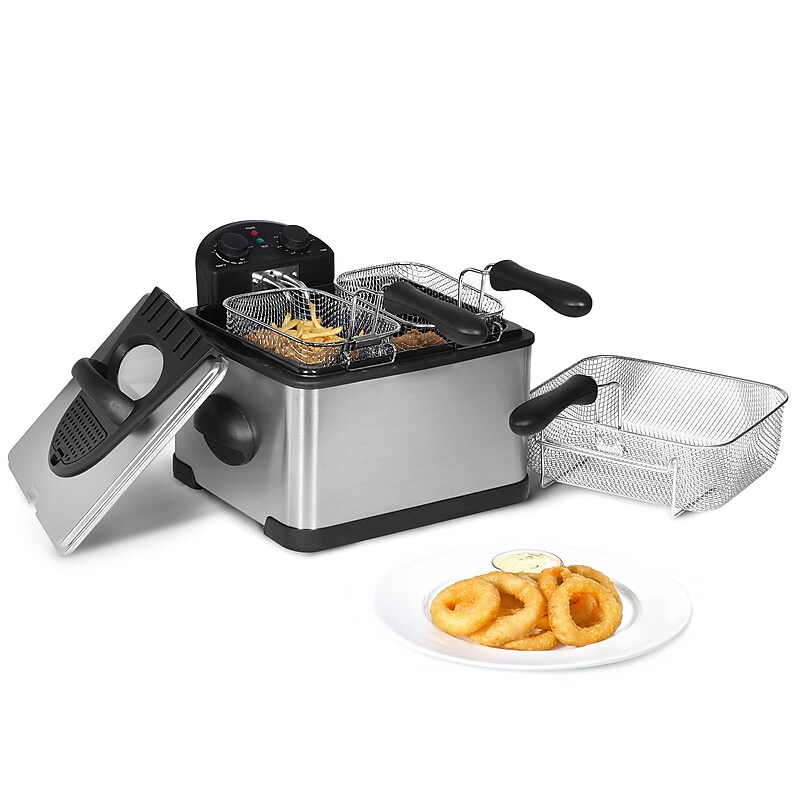 MegaChef 4 Liter Electric Deep Fryer, Silver (935121819M) image 1