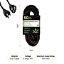 GoGreen Power 50' Indoor/Outdoor Extension Cord, 16 AWG, Black (GG-13750BK)~#|#~F70047A9-B557-4278-B9C4AF3C3E2B2FCE_sc7