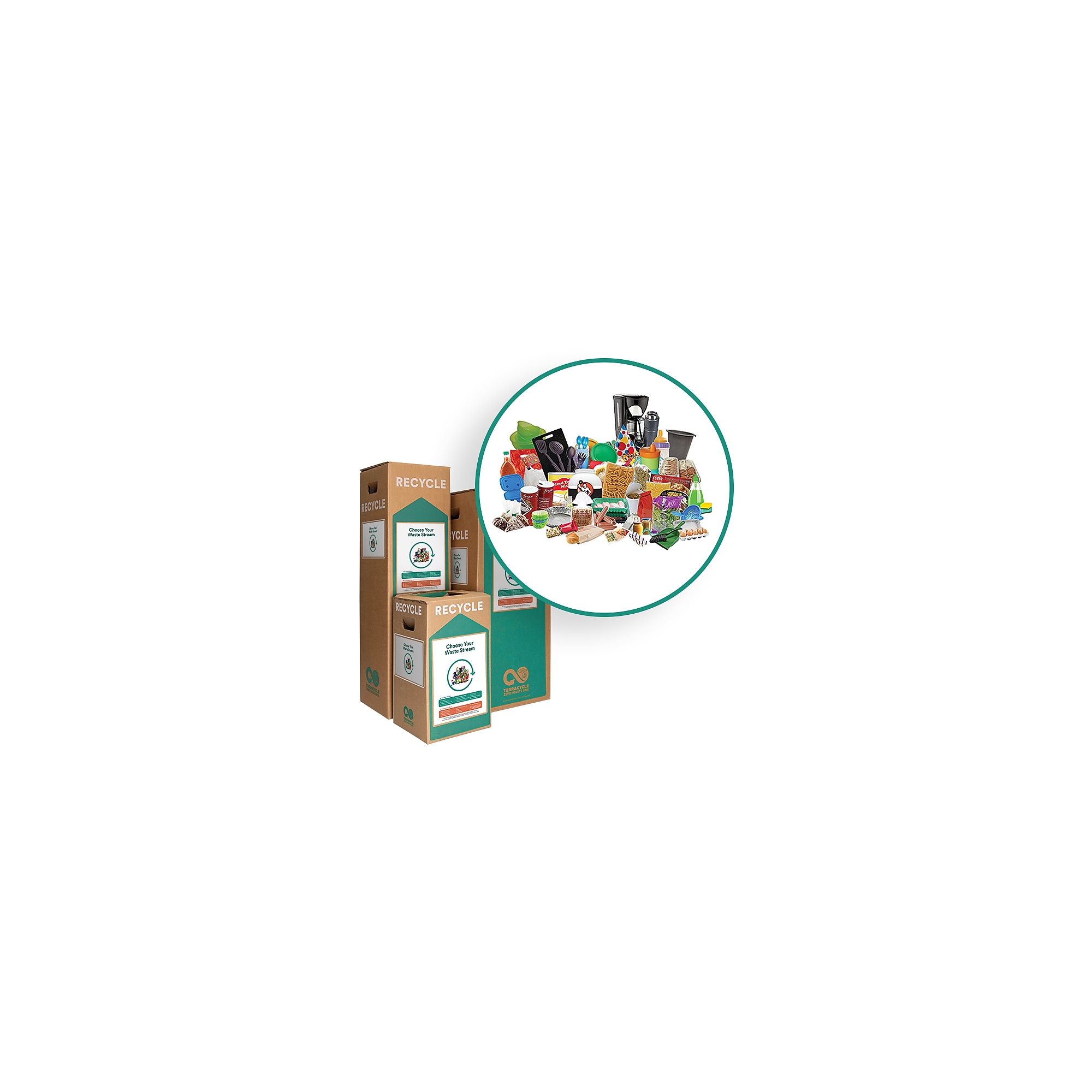 TerraCycle Cardboard Kitchen Separation Recycling Box, 10.5 Gallon, White/Green (788) Sansujyuku sansujyuku.com