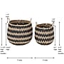 Household Essentials Woven Basket in Handwoven Cattail and Paper Fibers with Pattern, Natural/Black, 2/Set (HHML-6707)~#|#~F71DA1EF-DF58-4702-9E082D1E5E4A7E3A_sc7