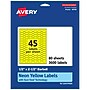 Avery Laser/Inkjet Multipurpose Decorative Edge Labels, 0.5" x 2.5", Neon Yellow, 3600/Box (94749)~#|#~F71E2FD1-E895-4C1E-93D7DC72E9BE4545_sc7