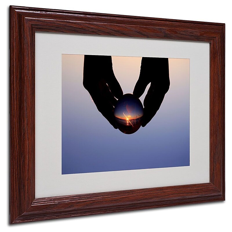 Trademark Fine Art 11" x 14" Acrylic Give You The World, Wood Frame image 1