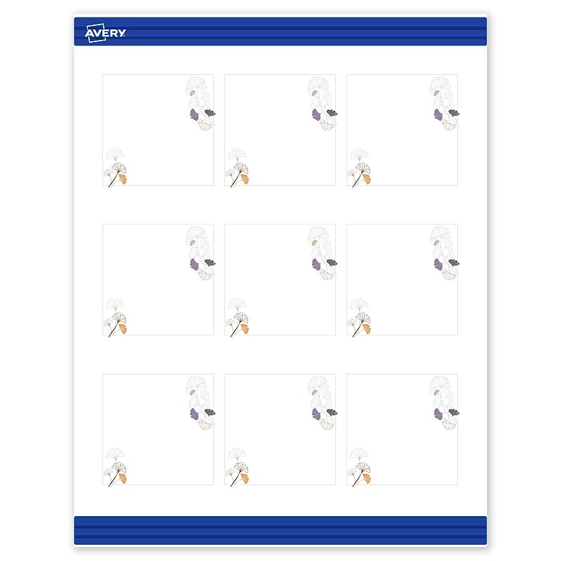 Avery Floral Design Matte Blank Card, White, 90/Pack (S00-F4D) image 1
