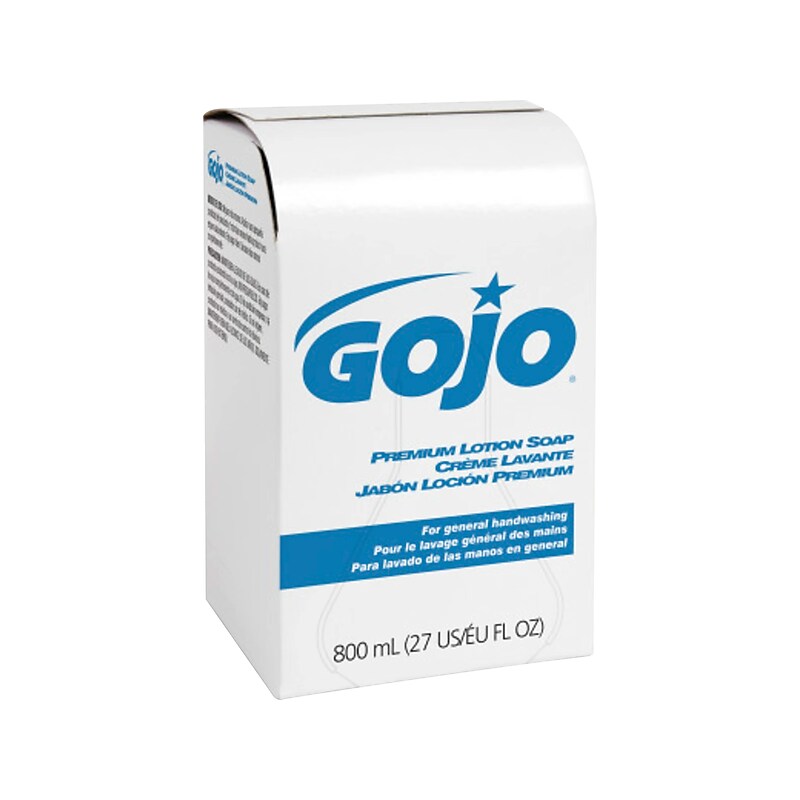 GOJO Premium Liquid Hand Soap Refill for 800 Series 9106-12 Dispenser, Waterfall Scent, 27 oz., 12/Carton (9106-12) image 1