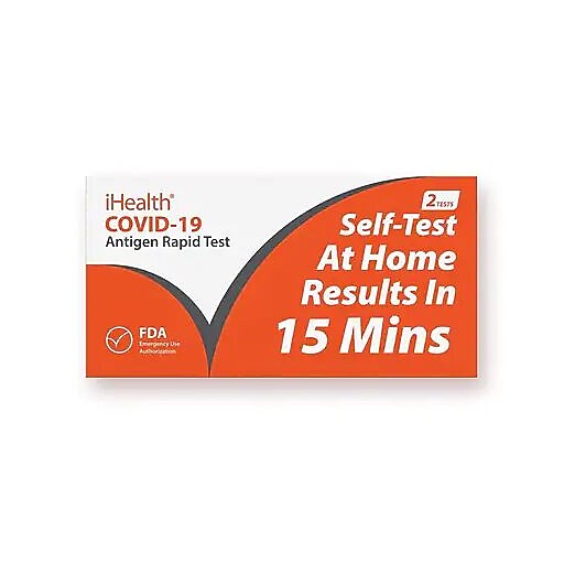 iHealth COVID-19 At-Home Antigen Self Test Kit, 2/Pack (SMN200105)