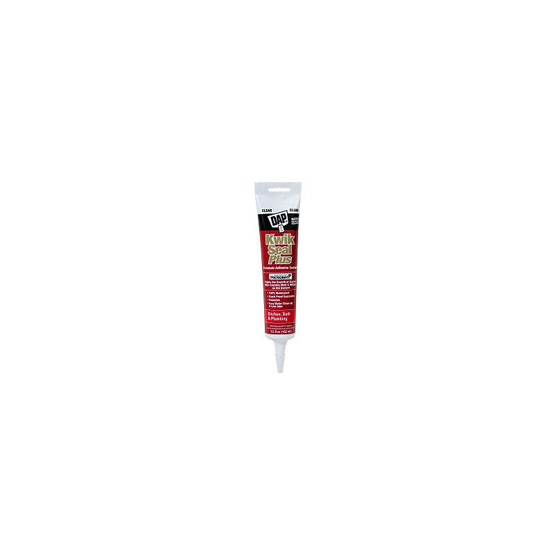 Dap Kwik Seal Plus Adhesive Sealant w/Microban, Clear, 5.5 oz., 12/Pack (B2321382) image 1
