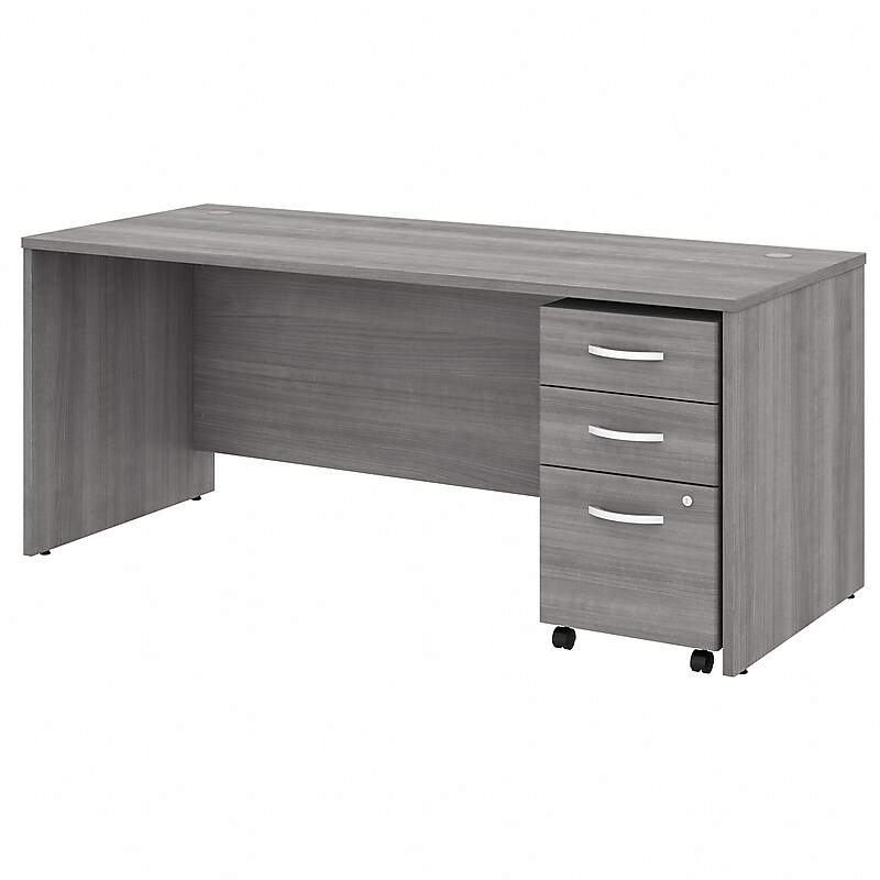 Bush Business Furniture Studio C 72"W Office Desk with Mobile File Cabinet, Platinum Gray (STC013PGSU) image 1
