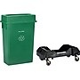 Alpine Industries Polypropylene Recycling Bin with Lid and Dolly, 23 Gallon, Green (ALP477-GRN2-PKD)~#|#~F746332E-CF6B-45BD-8D1507676325ECAE_sc7