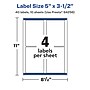 Avery Laser/Inkjet Multipurpose Labels, White, 4 Labels/Sheet, 10 Sheets/Pack (94256)~#|#~F74D79D8-5531-4E2A-8F54DDA0DFCD85C6_sc7