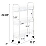 Household Essentials Slimline 3‑Shelf Utility Cart with Steel Frame and Rolling Casters, White (HH05121)~#|#~F74EA8EC-AA0A-4F7A-BD48ED974B0983D8_sc7
