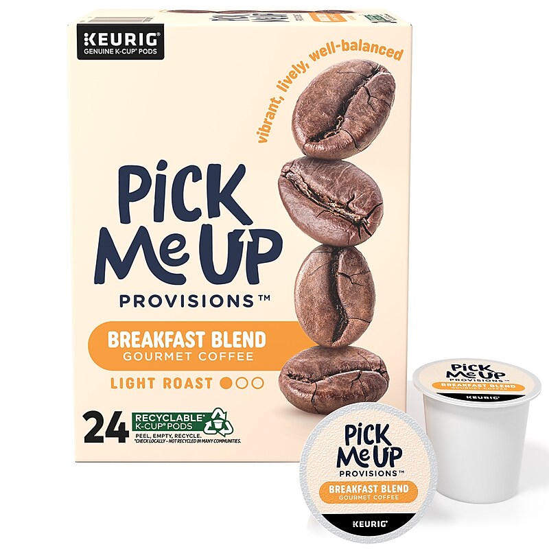 Pick Me Up Provisions™ Breakfast Blend Coffee Keurig® K-Cup® Pods, Light Roast, 24/Box (52967) image 1