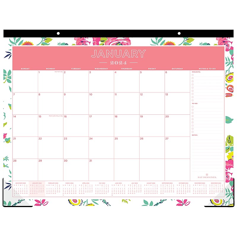 2024 Blue Sky Day Designer Peyton White 22" x 17" Monthly Desk Pad Calendar (103631-24) image 1