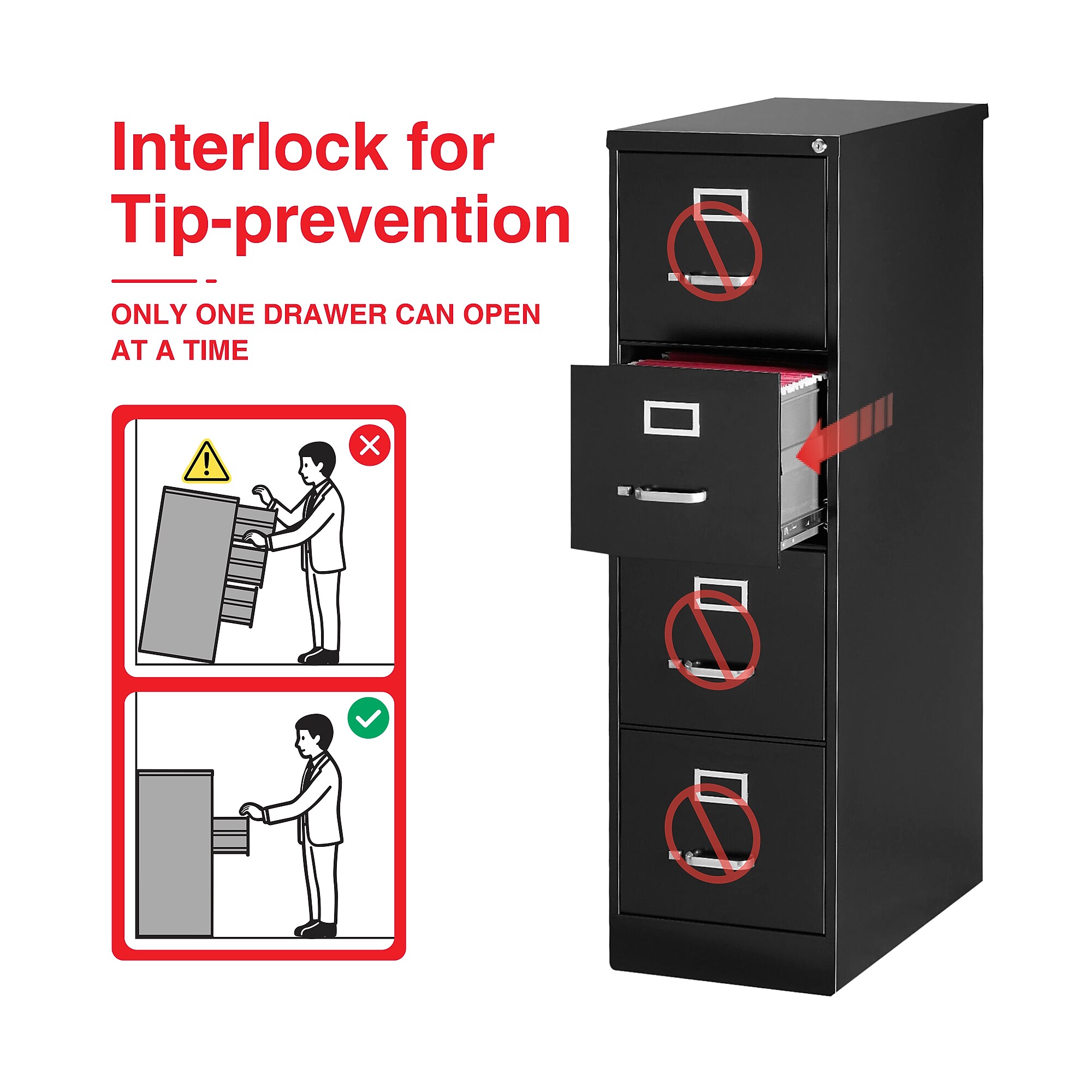 Staples Heavy Duty 4 Drawer Vertical File Cabinet, Letter/Legal Size, Black Sansujyuku sansujyuku.com