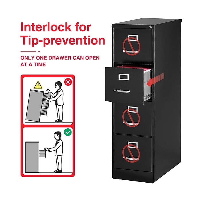 Staples Vertical File Cabinet for Letter/Legal Files, 4-Drawer
