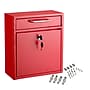 AdirOffice Steel Wall Mounted Drop Box Indoor/Outdoor Interoffice Mailbox, Red (631-05-RED)~#|#~F76C0963-0DE8-48E7-BDCAAECAAF79951F_sc7