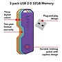 Lexar Twist Turn2 32GB USB 2.0 Type-A Flash Drive, Teal/Purple/Orange, 3/Pack (LJDTT2-32GABNA3)~#|#~F77A308F-7006-41CF-916670B96C527DDD_sc7