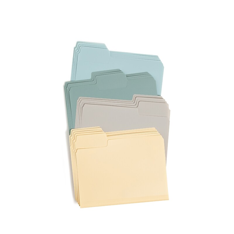 Smead SuperTab File Folder, 1/3-Cut Tab, Letter Size, Assorted Colors, 20/Pack (10521) image 1